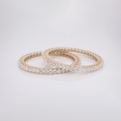 Rose Gold Radiance Crystal Bangles | CoreCarat