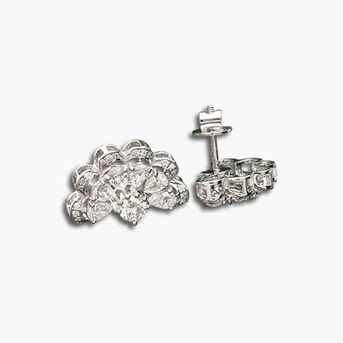 Floral Fan Diamond Stud Earrings