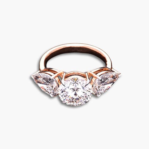 Three Stone East-West Diamond Engagement Ring