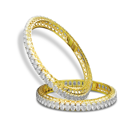 Regal Gold-Tone Crystal Bangles | CoreCarat