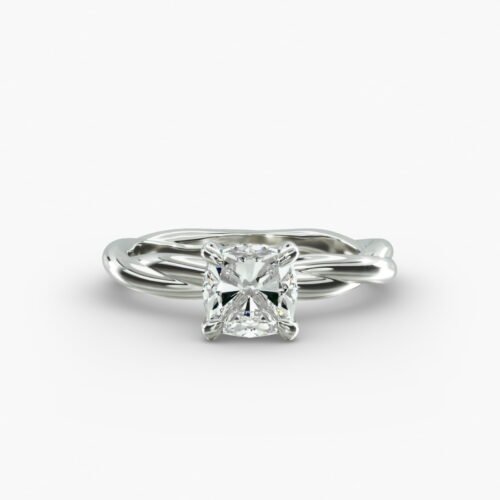 Cushion Rope Solitaire Engagement Ring