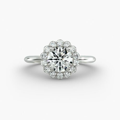 Floral Diamond Engagement Ring